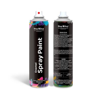 ITSY BITSY Spray Paint Glossy Black – 300ml | Multi-Surface Quick Drying Spray Paint for Metal, Wood, Plastic, Wall & DIY Craft Projects