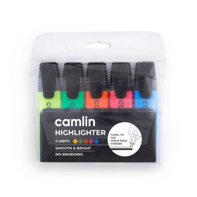 Camlin Highlighter Pen 5 Shades, Multicolor