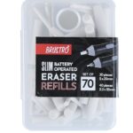 BRUSTRO Slim Battery-Operated Eraser Refills |Set of 70 - Includes - 30 Pieces of 5x25mm & 40 Pieces of 2.3x25mm| Artists Sketching, Drawing, Portrait Shading, Graphite, Charcoal Pencils Correction