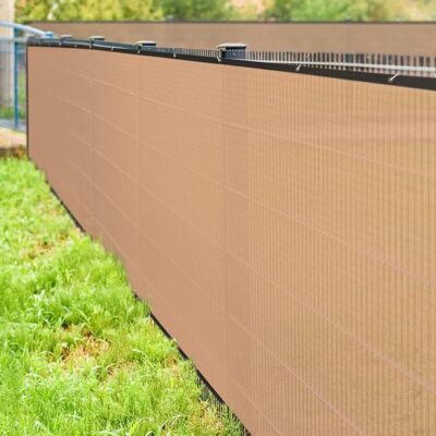 HIPPO - Privacy Screen Fence Heavy Duty Shade Net with Polyester Band, Brass Eyelets & Tie Cords (Sand, 1 mt X 10 mt)