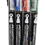 Faber-Castell Thick Permanent Marker Pen (Pack Of 10-2Blue+2Red+2Green+4Black)