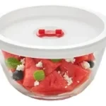 Borosil 1.5 L Round Serving & Mixing Bowl with Lid | Made in India Borosilicate Glass Bowl for Kitchen & Dinning | Bowl for Mixing Dough, Salad, Batter | Microwave & Dishwasher Safe | Transparent