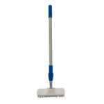 KWEL Plastic Cleaning Heavy Duty Hardy Brush with Telescopic Rod for Sweeping, Cleaning Floors Long Handle Dust Cleaning Brush for Tiles, Carpet (Pack of 1) White