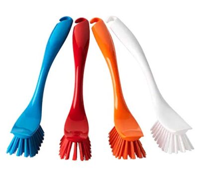 Ikea Polypropylene Polyester Dish-Washing Brush (25 cm, Assorted Colors) - Pack of 4