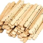 Levin Natural Wooden Craft Sticks - Jumbo Ice Pop Treat Sticks, 50 Count, Rectangular, Ideal for Crafters, Teachers and Students