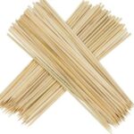 Sakoraware Natural Bamboo Wooden Skewers | BBQ Sticks Seekh (260 pcs) for Kabab Chicken Paneer Tikka Fruits Salad | Barbecue skewers for Oven Microwave Pan Grilling (10 inch Each, 3 mm Thickness)