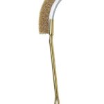 Heavy-Duty Brass Wire Brush with Curved Handle – Rust & Paint Remover, Cleaning Brush with Hangable Loop