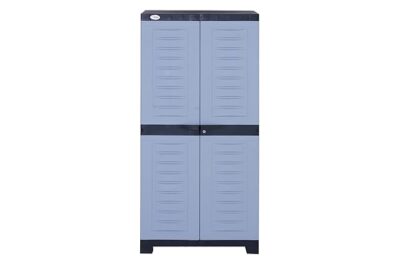 Supreme Furniture Fusion 02 Waterproof with 2 Doors & Adjustable 3 Shelves Cupboard/Almirah/Cabinet Living Room and Kids(Medium Size, Charcoal/Sky Grey)