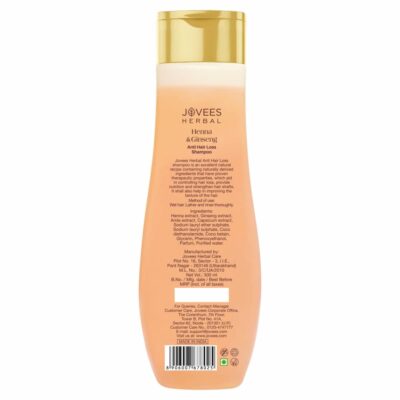 Jovees Herbal Henna & Ginseng Anti Hair Fall Shampoo | Controls Hair Fall & Promotes Hair Growth | Enriched With Henna, Ginseng & Amla Extract | Suitable for All Hair Types | Men & Women - 300ml