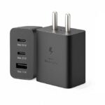 65W Trio Port Super-Fast Charger True 65W Max Charging Adapter Compatible for Samsung Galaxy Fold 2, 3, 4 / Note/S 22, S23, S23 Ultra/Plus/A/M Series (Black)