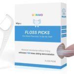 UCRAVO 90PCS 3 In 1 Dental Floss Picks, Plastic Tooth Floss Picks Interdental Floss Sticks Dental Floss Toothpick Triple Clean Floss Picks Teeth Cleaning Flossing Stick Disposable Flossers Teeth Stick