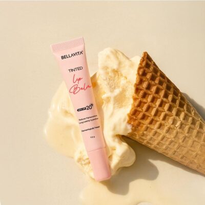 Bellavita Tinted Lip Balm | SPF 20 Protection | Fades Pigmentation and Brightens Lips | Upto 12 hours intense hydrateion | Dermatologically Tested | 10ml, Vanilla
