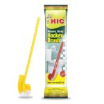 HIC Double Hockey Shape Toilet Cleaner Brush, Toilet Cleaning Brush for Western and Indian Toilet, Bathroom Brush for Toilet Cleaning (Multicolor Pack of 1)