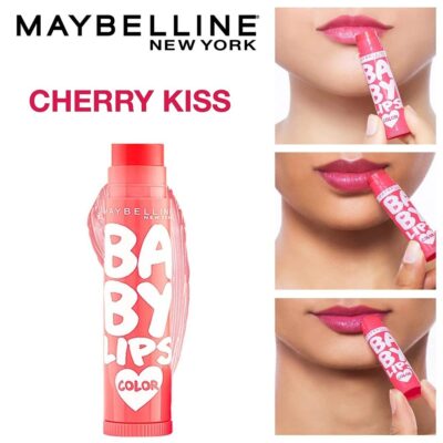 Maybelline New York Lip Balm, With SPF, Moisturises and Protects from the Sun, Pink Lolita & Baby Lips Cherry Kiss, Baby Lips, Pink Lolita, Cherry Kiss, 4g