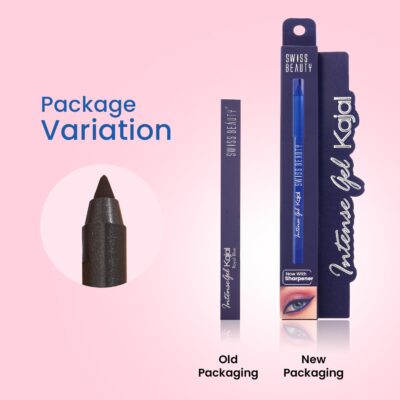 Swiss Beauty Intense Gel Kajal with Sharpener | 12-Hour Stay | Waterproof | Smudge-Proof | Creamy Texture | Highly Pigmented | Multi-Use Eye Pencil | 1.2g, Shade- Electric Blue