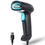 Helett HT410 Barcode and QR 2D &1D Wired Handheld Indicator with Induction scanning and Suffix Settings 2D Camera Barcode Scanner