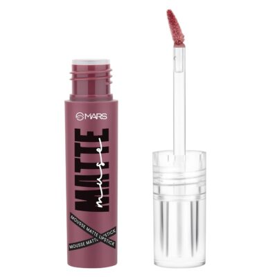 MARS Matte Muse Mousse Lipstick (3ml) (09-SUPER STAR) with Doe-Foot Applicator | Highly Pigmented | Smooth Texture | Hydrating Formula | Blurry Lips Effect