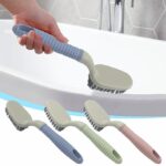 Sink Brush Long Handle, Kitchen Cleaner - Flexible Washbasin Cleaning Brush with Strong, Soft Silicone Bristles for Bathroom, Car, and Utensils Cleaning