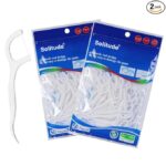 Solitude 100 Pieces 3 in 1 Tooth Cleaning Dental Floss Fresh Toothpick Cleaners, Disposable Teeth Flossing Thread Toothpicks with tongue cleaner Stick for Fresh, Healthy and Breath Gums