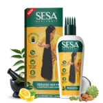 SESA Ayurvedic Hair Oil With Bhringraj & 17 Rare Herbs With Coconut Oil and 4 Nourishing For Hair Growth Help Control Hair Fall with Easy Applicator For Women and Men (200 ml)