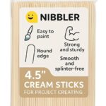 Nibbler 200 Pcs Natural Wooden Food Grade Craft Sticks - Ice Cream Stick - Popsicle - 4.5 inch Length - Suit Crafting, Stirring, Paddle, Waxing, Small Ice Pop Stick for DIY Kids (200 Sticks Plain)