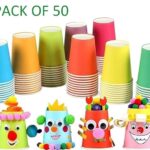 ekysa Basics Paper Disposable Tea/Coffee Cups – 200 ml, Eco-Friendly, Leak-Resistant, for Hot Beverages, Multicolor Design, Pack of 50