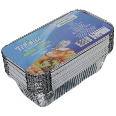 Freshee Aluminium Foil Container for Food Parcel 660ml 25 Pcs | Food Grade & Leak Proof Disposable Boxes for Storing snack, Bakery Item, Vegetables, Pack Lunch & Serving Food at Party, Wedding & Hotel
