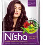 Nisha Natural Henna Powder For Hair Color, Burgundy Red Hair, Herbal Conditioning Hair Dye for Silky & Shiny Soft Hair Colour for Men & Women