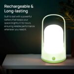 wipro EL3 Rechargable Emergency Lantern with 3 Step Dimming | 360 Degree Light | Pack of 1 | 3600 Mah Battery | Upto 8 Hours Back Up | Type-C | High Quality Diffuser | Transparent Top Holder, White