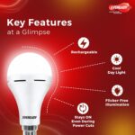 Eveready 12W Emergency Inverter LED Bulb, Cool Day Light (6500K), Rechargeable Bulb with 3 Hours Backup, Ideal for Powercuts, Energy Efficient, B22 Base, Pack of 1
