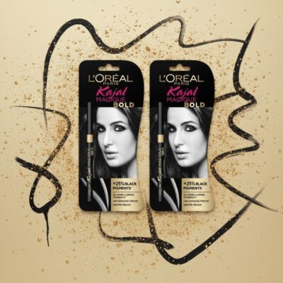 L'OREAL PARIS Matte Pencil Kajal Magique 0.35 G(Bold) Combo (Pack Of 2),Black