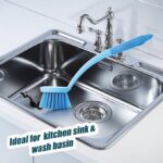 Dish & Kitchen Sink Brush with Comfortable Grip & Flexible Bristles, Tough Bristles for Stubborn Stains, Bathroom Tiles Cleaning Brush, 1 Piece, Blue