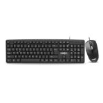 FRONTECH Wired USB Keyboard and Mouse Combo with 104 Keys, 3-Button Mouse, and 1000 DPI Optical Sensor. (KB-0012)
