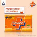 Savlon Moisturizing Glycerin soap bar with germ protection, Pack of 5-120g each