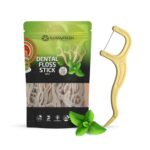 FLOSSYFRESH Biodegradable Dental Floss Picks, Unflavored Plant-Based Floss Picks for Adults & Kids, Eco-Friendly Unwaxed Option, Vegan, Compostable, Toothpick Stick Soft On Gum & Teeth | Ideal for Daily Oral Care 100 Count