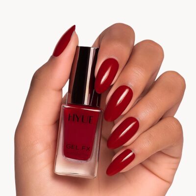 HYUE Gel FX Nail Paint | Cherrywood | 8ml | Ultra-Glossy Gel Finish | 14-Day Long-Lasting Wear | Quick-Dry & Chip-Resistant | Vegan & Paraben-Free | No UV Needed | 22 Rich Salon-Quality Shades