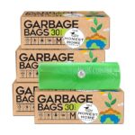 Honest Home Garbage Bags Medium - Green | 120 Bags | 30 Bags x 4 boxes | Leak-Proof & Tear-Resistant | 19 x 21 Inches Drawstring Dustbin Bags
