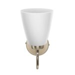 Wipro BeuHome Single Wall Light BW01 | Premium Indoor Decorative Light with Contemporary Sleek Design | Antique Surface Mounted Classic Wall Light for Bedroom, Living Room | B22 (1H, Matte Nickel)