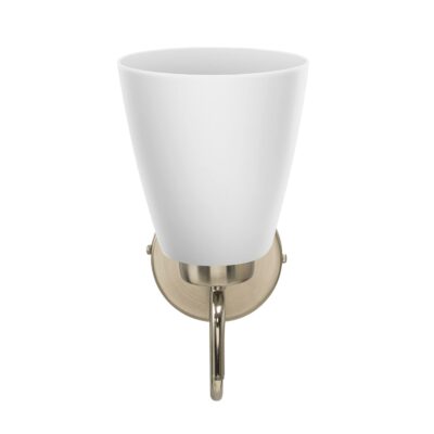 Wipro BeuHome Single Wall Light BW01 | Premium Indoor Decorative Light with Contemporary Sleek Design | Antique Surface Mounted Classic Wall Light for Bedroom, Living Room | B22 (1H, Matte Nickel)