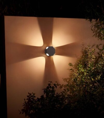 PHILIPS TETRIS 4-Way LED Wall Light 10W IP65 | Modern Outdoor & Indoor Decorative Wall Lamp | Waterproof Up & Down Light for Home, Garden & Balcony | Pack of 1