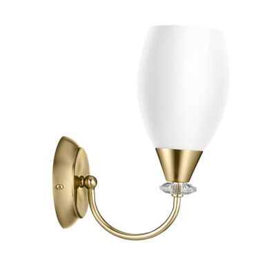 Wipro BeuHome Single Wall Light BW06 | Premium Indoor Decorative Light with White Frosted Glass | Contemporary Sleek Design | Surface Mounted Classic Wall Light | E27 (1H, Brush Bronze)