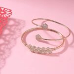 ZAVERI PEARLS Set of 2 Rose Gold Contemporary Cubic Zirconia Brass Kada Style Bracelet For Women-ZPFK11116