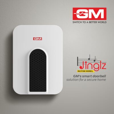GM 4098 Jinglz Wireless Multitune Doorbell|with Remote| 30 Selectable Melodies| IP20 -White