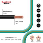 Anchor by Panasonic 1.5 mm COPAPro FR Electrical Wire, 90 Meter Fire Resistant Single Core PVC insulated Pure Copper Wire, Anti Rodent Anti Termite Flexible for Connections (RED, 96139RD-02)