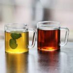 Borosil 305 ml 2pc Vision Classic Delite Tea and Coffee Mug Set | Made in India Borosillicate Glass, Microwave Safe, Scratch Resistance, Lightweight | Cup Set for Chai, Green Tea, Milk | Transparent