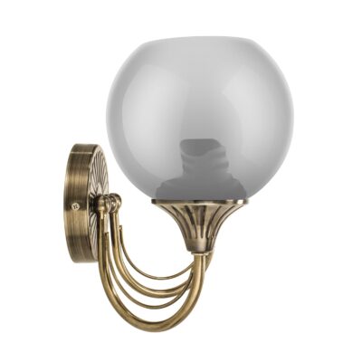 Wipro BeuHome Double Wall Light BW04 | Premium Indoor Decorative Light with Smokey Glass & Brush Antique Nickel Design | Surface Mounted Classic Wall Light | E27 (2H, Antique Nickel)