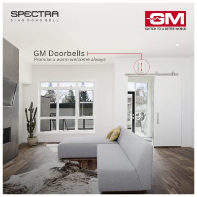 GM 4002 Ding Dong Door Bell for Home | Wired Electric Door Chime | Loud Twin-Tone Sound | Compact White Design | 240V AC | Durable & Fire-Retardant Body | Easy Wall Mount