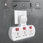 Multi Plug Socket 3+3, Individual Switches, Led Indicator, Fuse Protection - Extension Board (Cordless) White