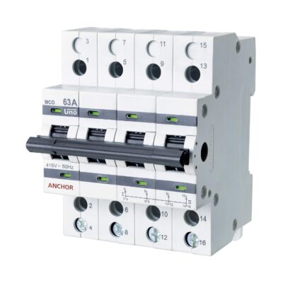 Anchor by Panasonic 98088 UNO Series 63 Ampere Four Pole Change Over Switch Circuit Breaker Safe Reliable Protection