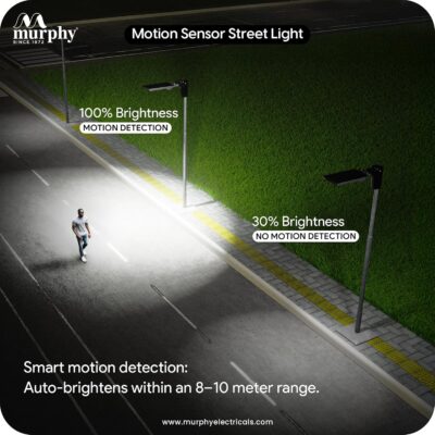 Murphy 60W Solar Street Light | 96 SMD LEDs | 8000mAh Battery | 9hr 30min Backup | Auto Dusk-to-Dawn | Radar Sensor 8–10m | Waterproof Outdoor Solar Lamp Pack of 1